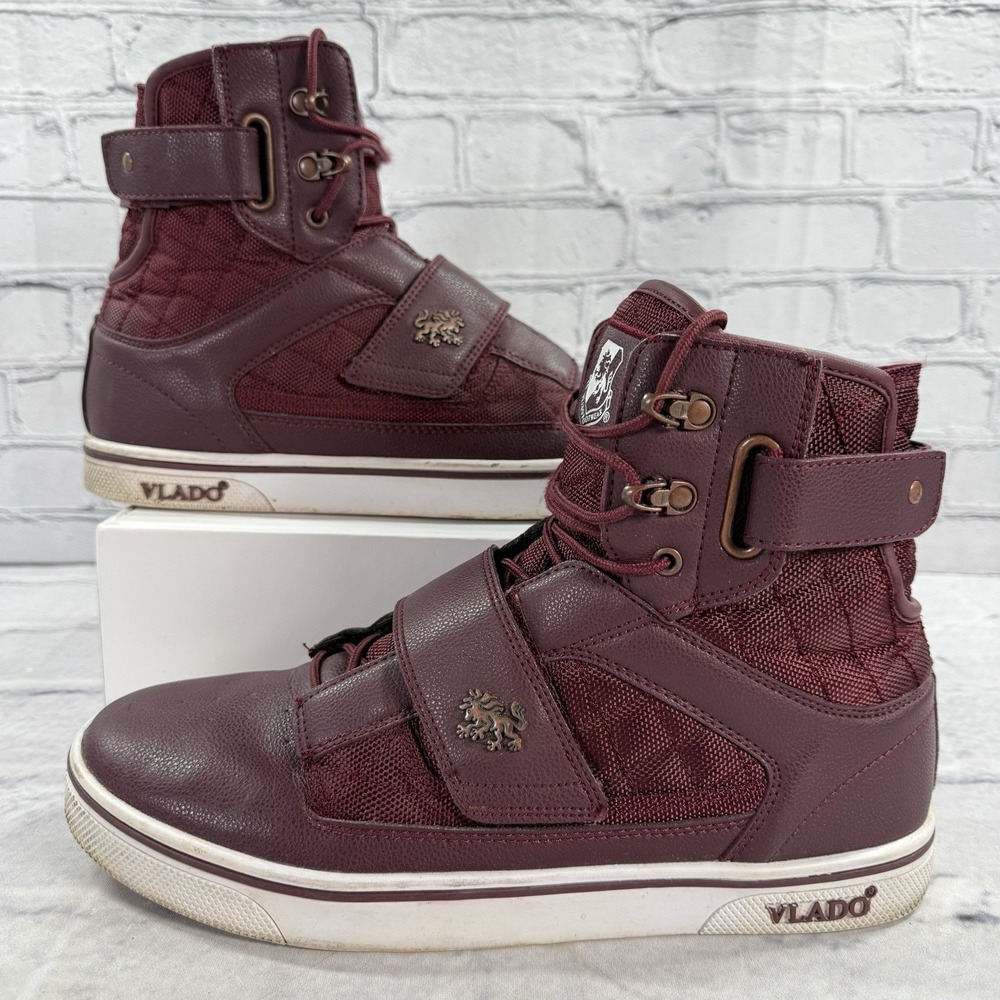 Vlado Footwear Atlas II Mens Burgundy‎ Hi-Top Shoes Size 10.5 IG-1500-15
